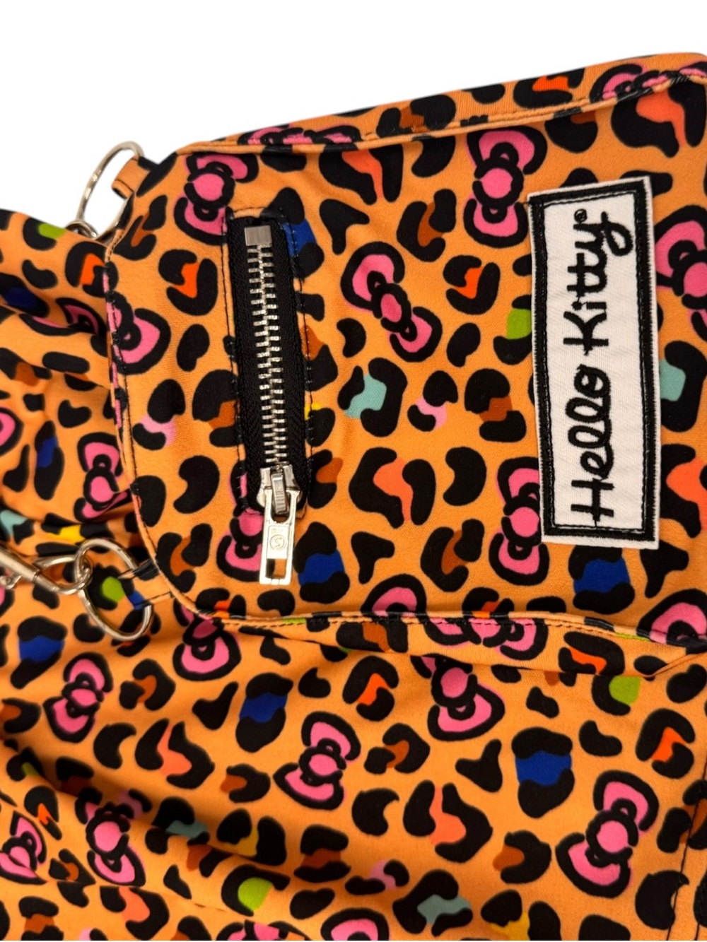 Hello Kitty Orange Leopard Print Skirt with Colorful Spots and Patch - Picture 5 of 8